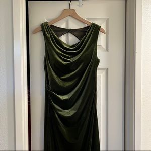 Revelry Olive Green Velvet Dress